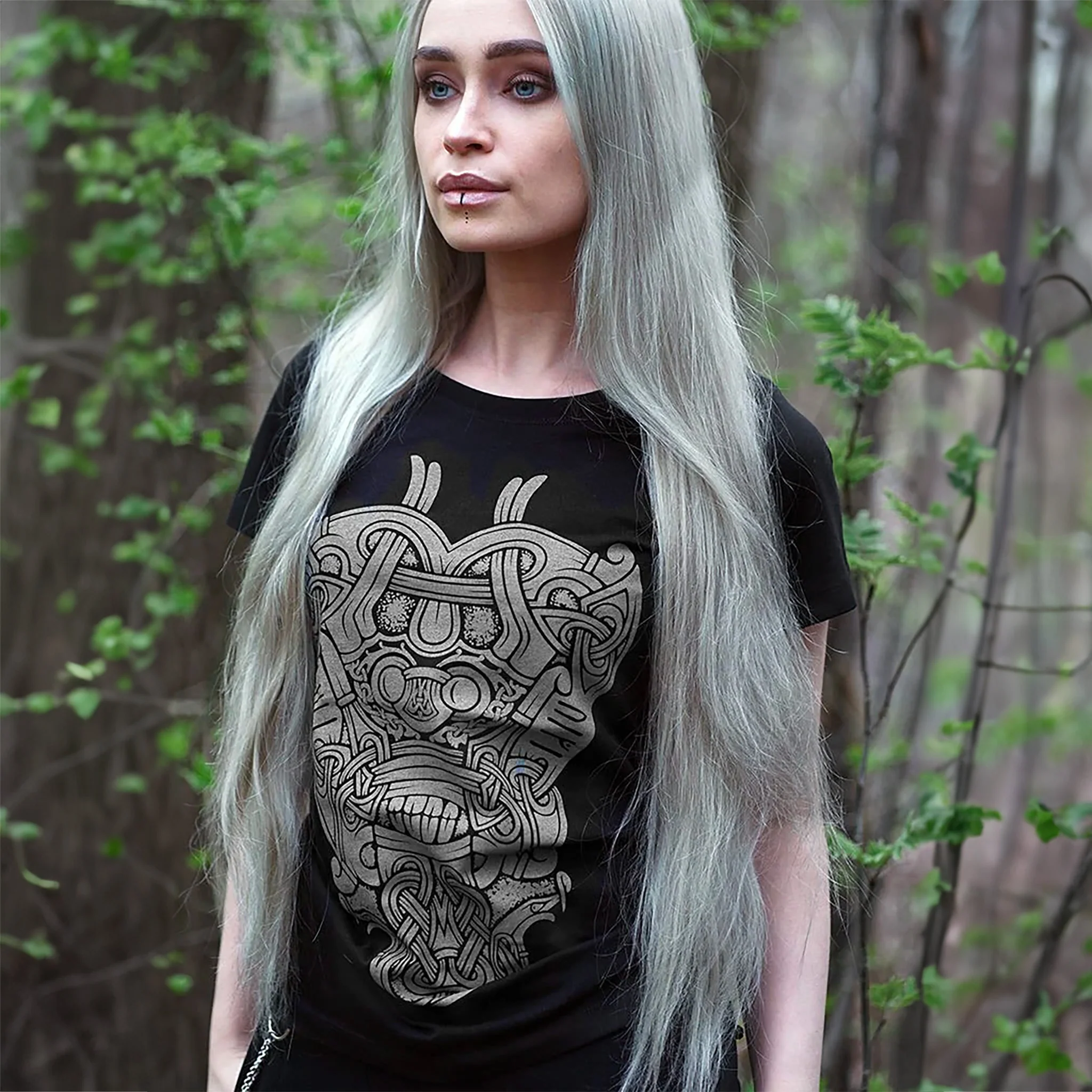 Women's Premium T-shirt, Loki Mask, Black