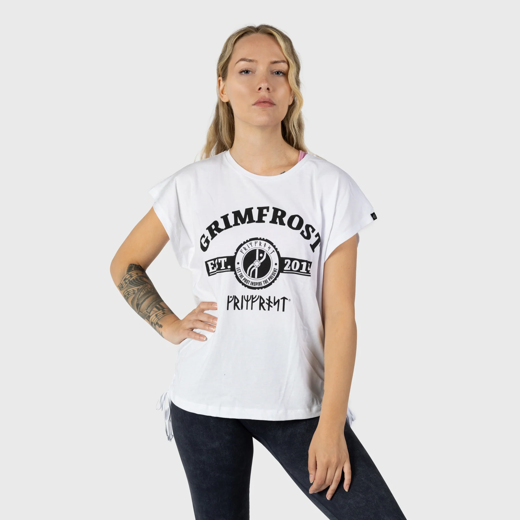Women's Premium Drawstring T-shirt, Est. 2014, White