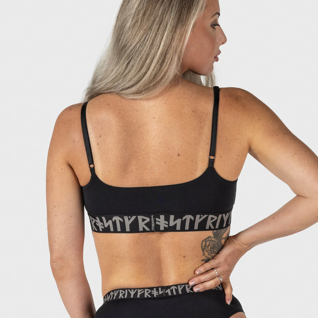 Women's Strap Bralette, Black - Image 2