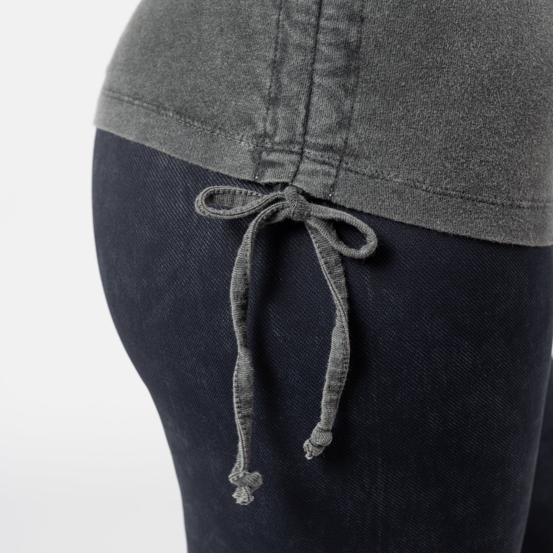 Women's Drawstring T-shirt, Est. 2014, Washed Grey - Image 4