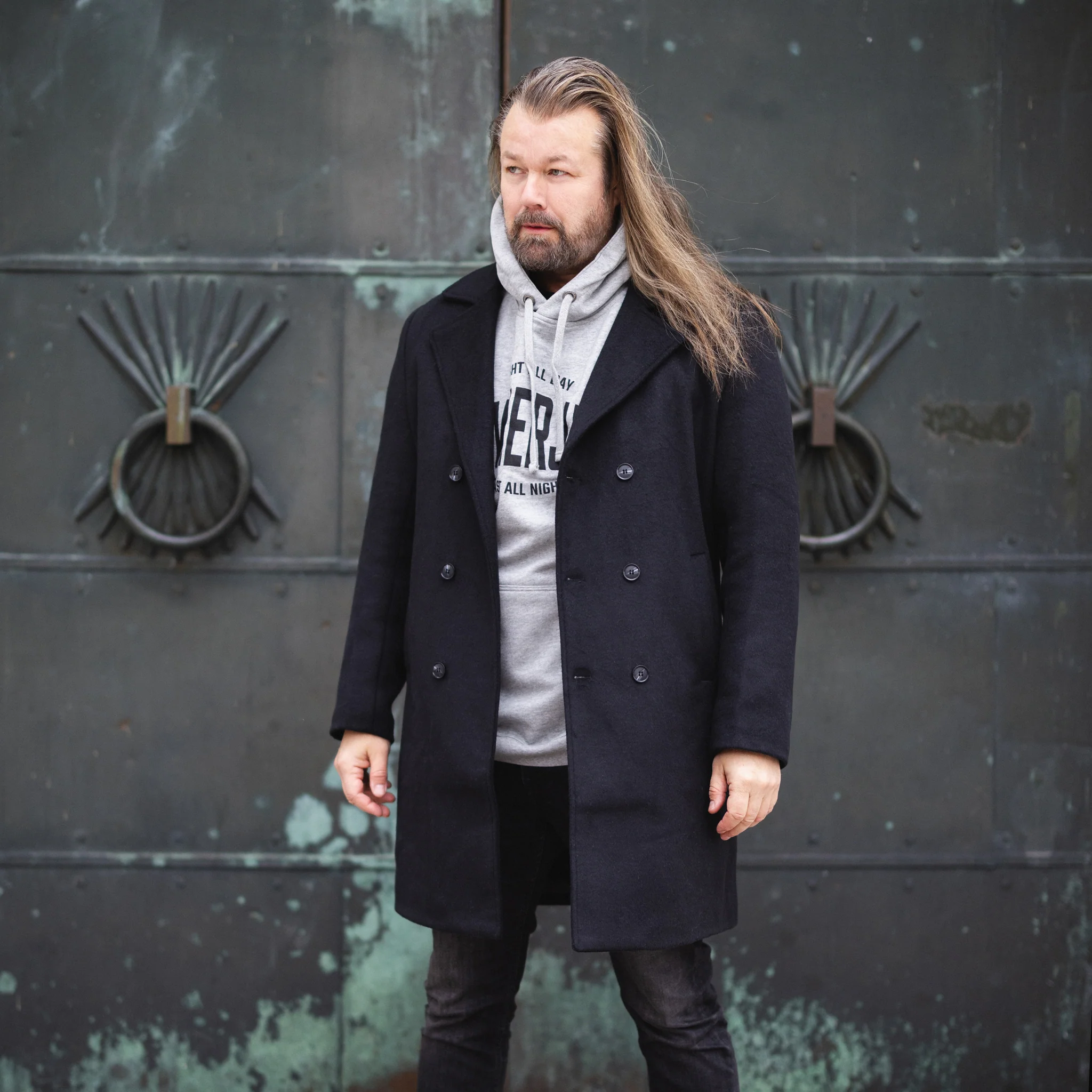 Wool Coat, Black - Image 3