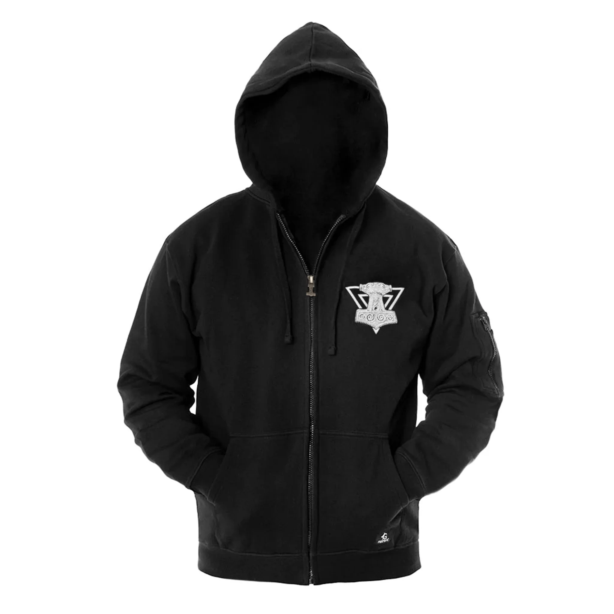 Premium Zip Hoodie, Heathen, Black - Image 3
