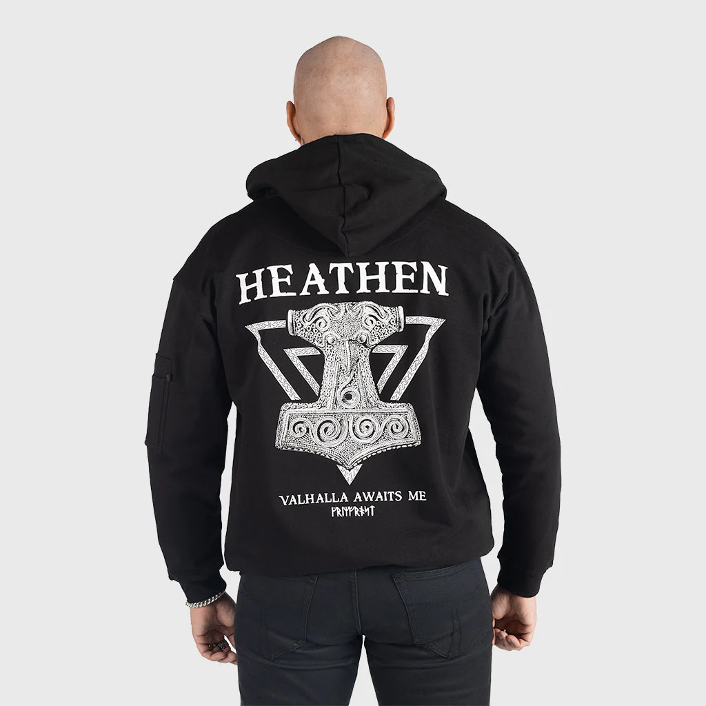 Premium Zip Hoodie, Heathen, Black - Image 5
