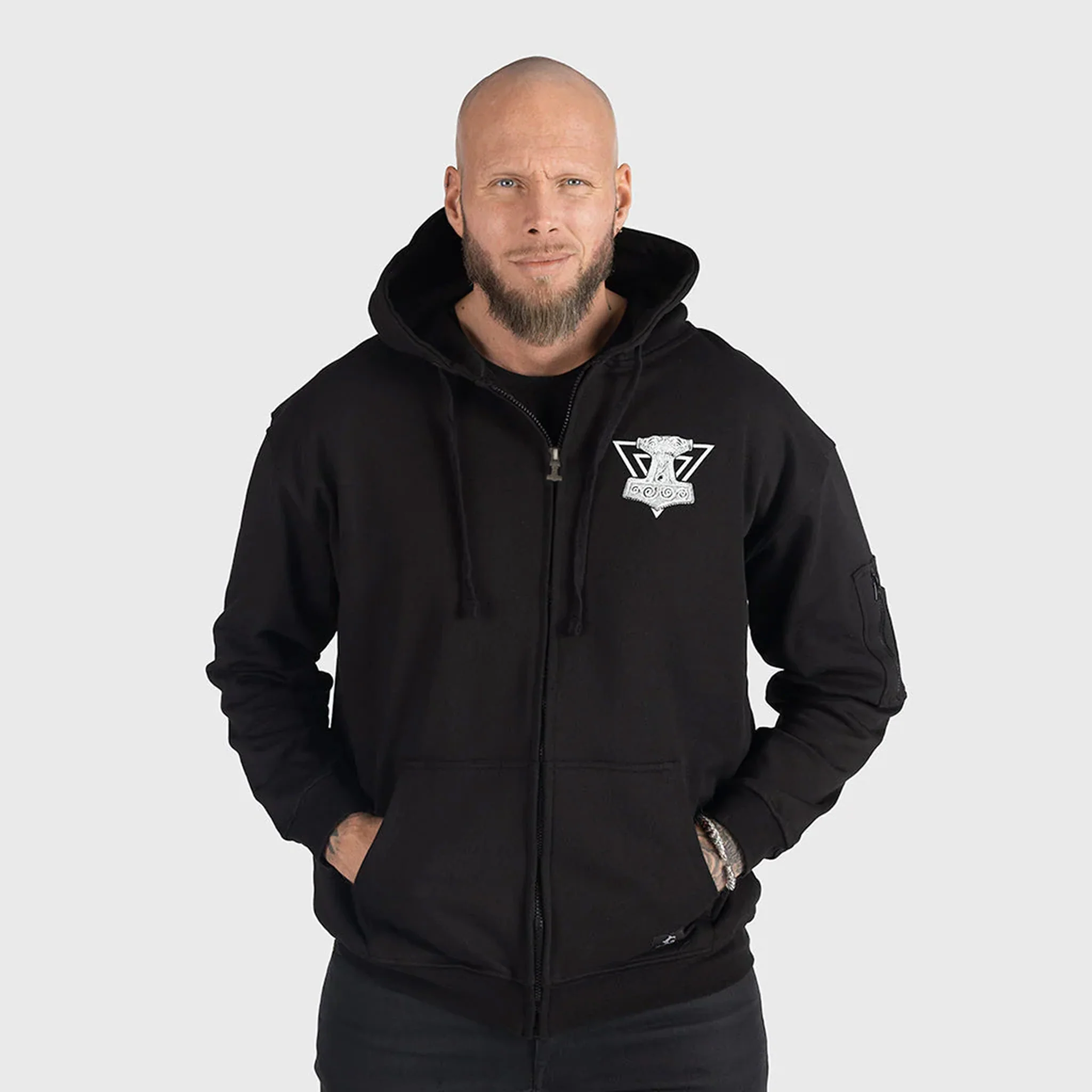 Premium Zip Hoodie, Heathen, Black - Image 6